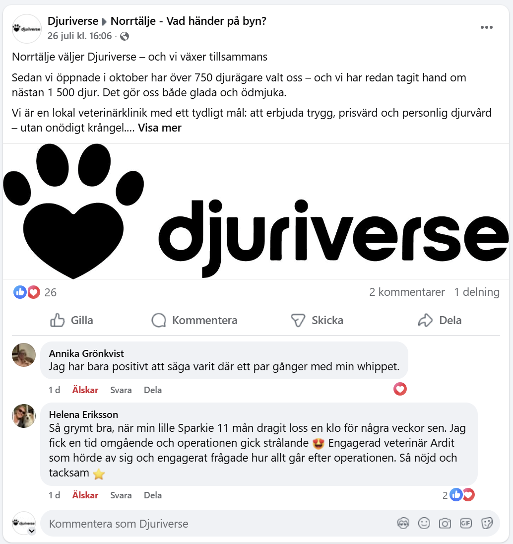 facebook - vad händer på byn i Norrtälje